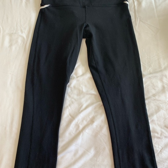 lululemon Black Leggings with White Trim - Picture 3 of 16